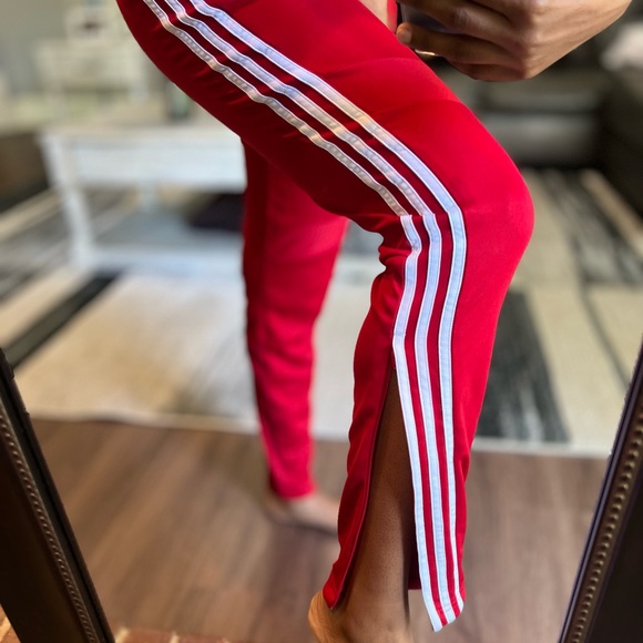 Adidas Women's Tiro Track Training Pants, Red and White, Size M - Picture 3 of 8